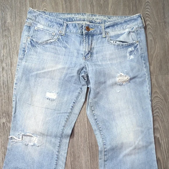 Light Blue Distressed Women’s Jeans 12 - Picture 2 of 11